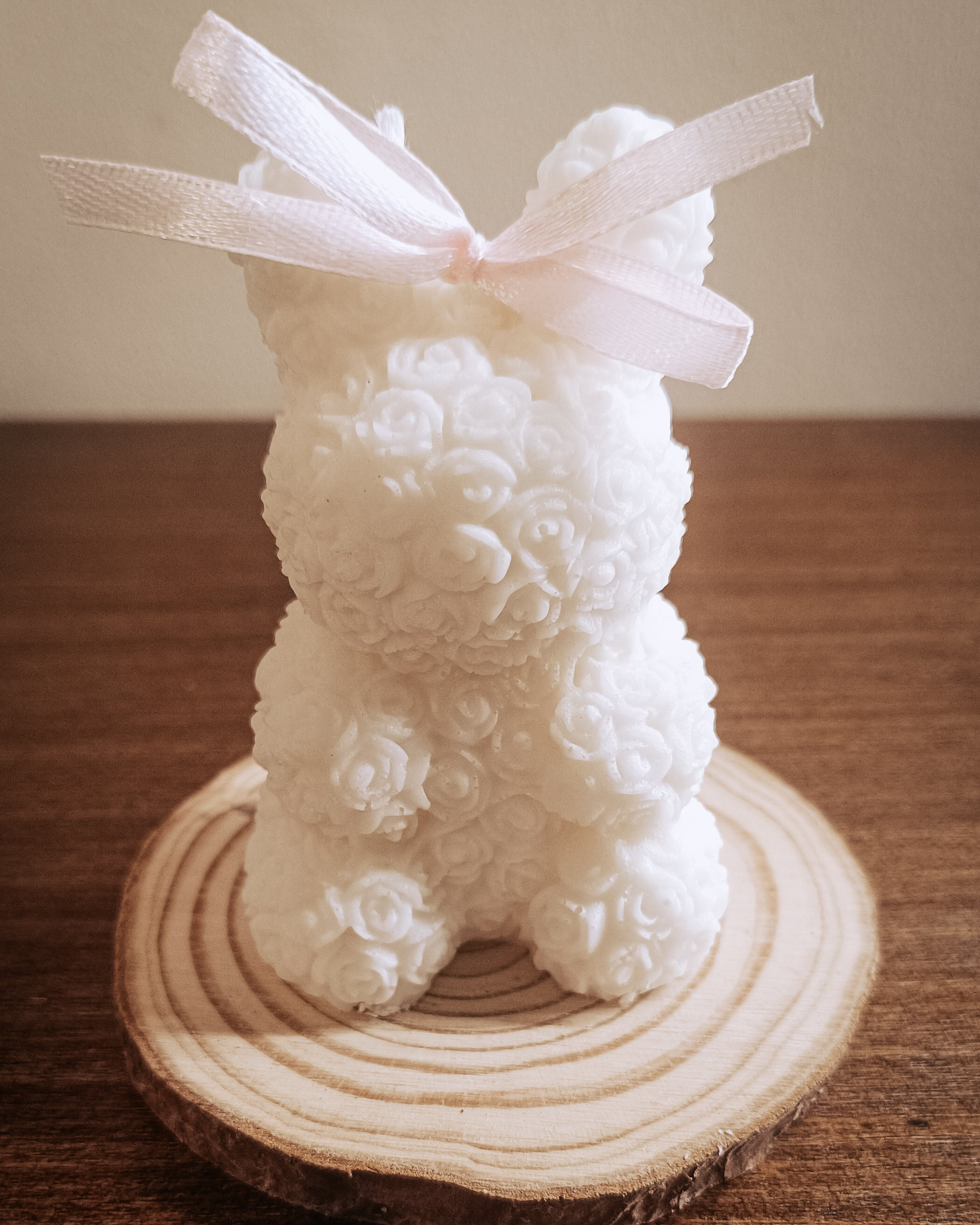 Rose bunny candle