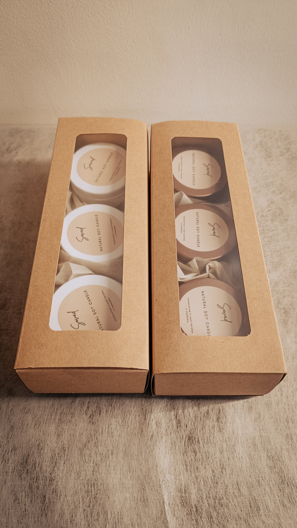 Tin candle 2oz Set of 3